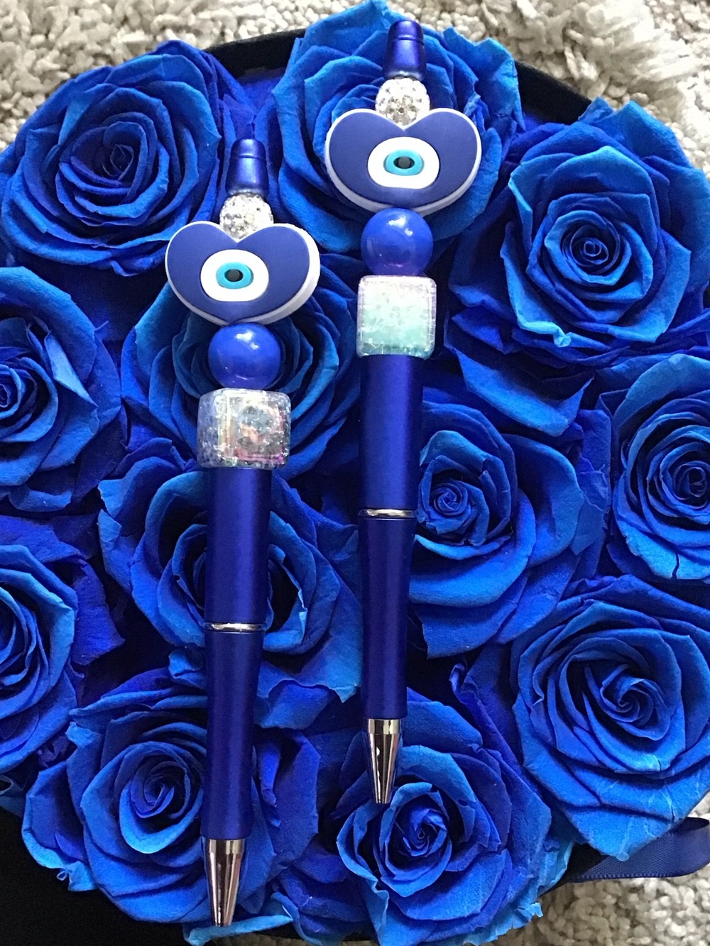 Beaded Evil Eye Heart Pen